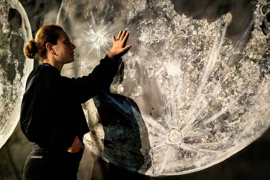 Portraits of the Moon in Black | mural